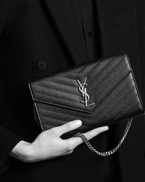 ysl bags wallet on chain|ysl monogram chain wallet.